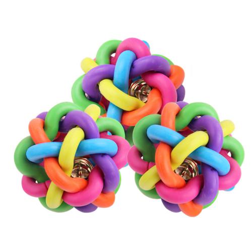 Chinese Products Pet Dogs Chew Training Rubber Rainbow Pet Toy Ball