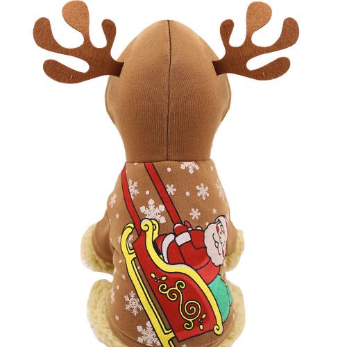 Christmas Elk Dog Festival Clothes Hoodie Teddy Cat Puppy Pet Winter Dog Clothes