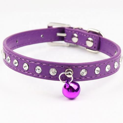 Collar Dog Pet Supplies Leather Pet Collar Adjustable Leather Dog Cat Bell Pet Collar