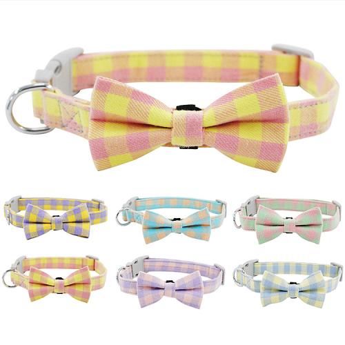 Cotton Dog Pet Collar With Detachable Butterfly Knot From Pet Products Manufacturer