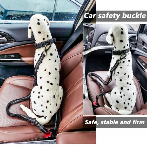 Custom Adjustable Reflective Retractable Car Seat Belt Pet Dog Leash