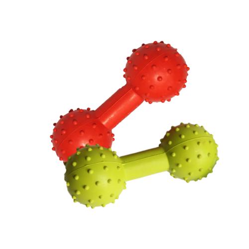 Custom Dumbbell Dog Chew Toy Spiky Dumbbell Pet Toys Made Of Natural Rubber Products Chewing Toys Manufacturing Service