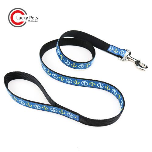 Custom Durable Nylon Material Ribbon Print Logo Dog Leash