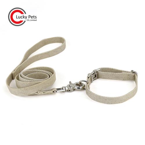 Customize Eco Friendly Natural Hemp Cotton Dog Collar Leash
