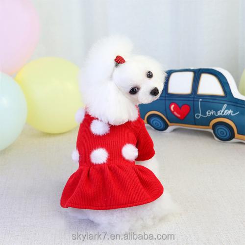 Cute E Autumn Winter Pet Dress Dogs Teddy Mid Dog Clothestrendy Pet Clothes Skirt