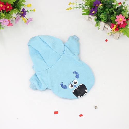 Cute Pet Clothes Cartoon Blue Hairy Monster Hoodie Custom Pet Clothes Small Pets