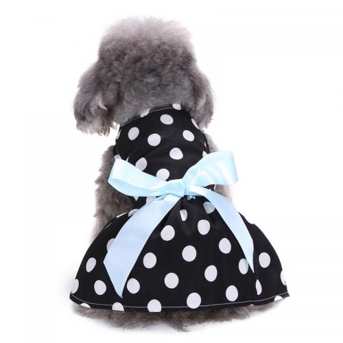 Cute Polka Dot Ribbon Cozy Summer Dog Shirt Sundress Pet Dog Dress