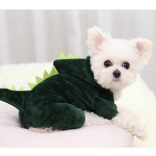 Dinosaur Pet Winter Warm Cute Cartoon Fourlegged Dog Clothes