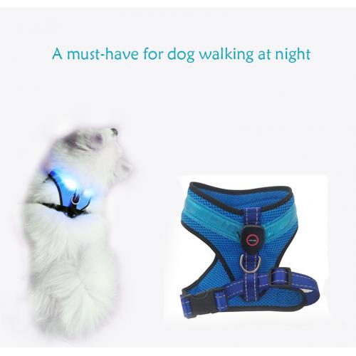 Dog Cat Harness Vest Puppies Mesh Reflective Walking Lead Rope Small Mediumsized Dog Pet Supplies