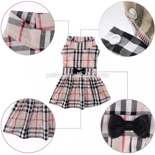 Dog Dress Pet Clothes Summer Apparel Plaid Clothes Small Dogs 2020