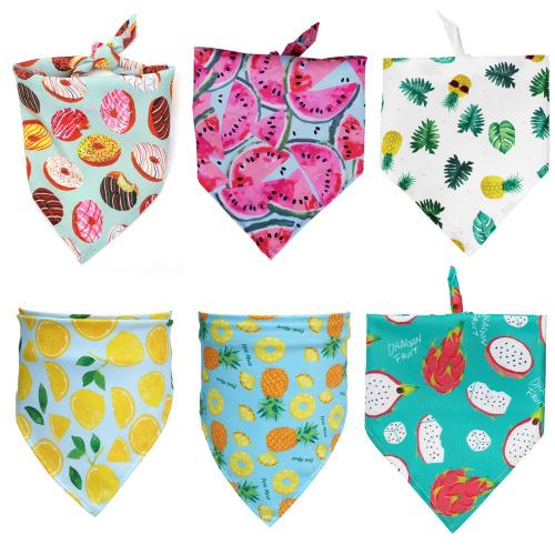 Donut Fruit Pattern Pet Dog Scarf Bibs Triangle Summer Bandana Dog Pet Puppy