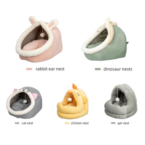 Durable Many Colors Custom Color Available Autumn Winter Thickened Plush Donut Pet Bed Cat Rest