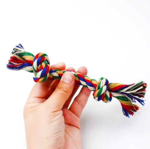 Eco Friendly Braided Knots Cotton Rope Dental Clean Pet Training Rope Dog Toy In