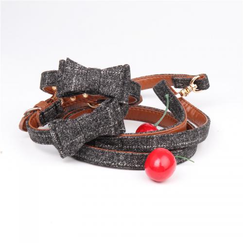 England Cooling Multi Plaid Colors Fabric Scarf With Bow Tie Leash Printed Custom Logo Dog Collar Pet Bandana Set