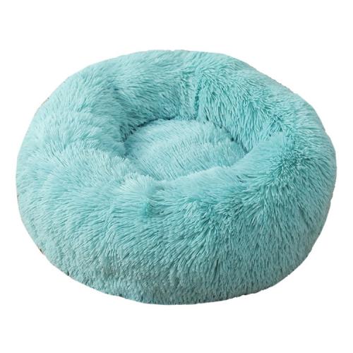 Faux Fur Ultra Soft Washable Dog Cushion Cat Bed Pet Beds Washable Plush Round Dog Bed