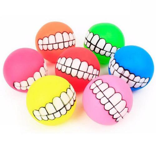 Funny Pet Toys Spherical Teeth Training Sound Vinyl Rubber Dog Ball Toy