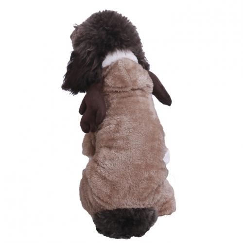 Funny Thickened Winter Pet Clothes Elk Coral Velvet Warm Costume Dog Christmas Clothing