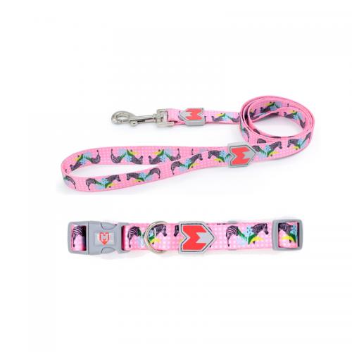 Heat Transfer Print Pet Dog Collar Dog Leash Set With Pattern