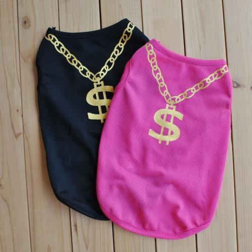 Ing Pet Clothes Money Dollar Sign Rich HipPop Clothes Funny Pet Apparel Accessories