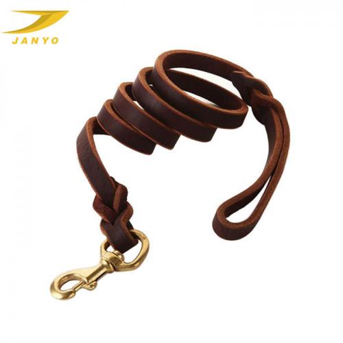 JANYO Professional Custom Highgrade Real Leather Dog Leash