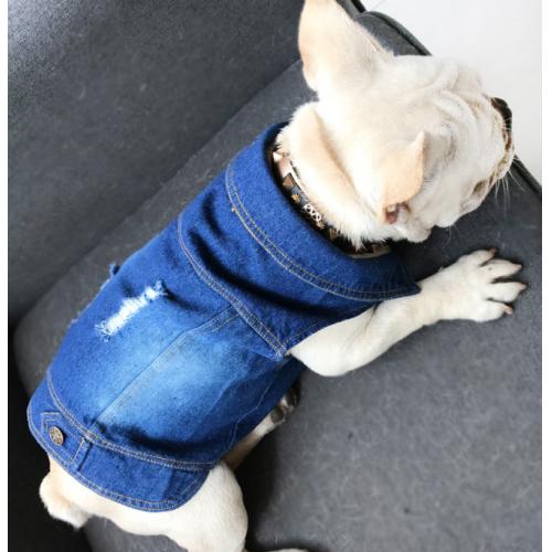 Jacket Cool Blue Denim Coat Small Medium Dogs Lapel Vests Hoodies Puppy Vintage Washed Clothes Pet Clothes Dog Jeans