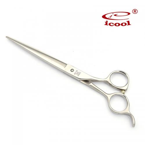 Japanese Steel Grooming Shears Pet Hair Scissors 70 Inch Matte Silver With Round Tip