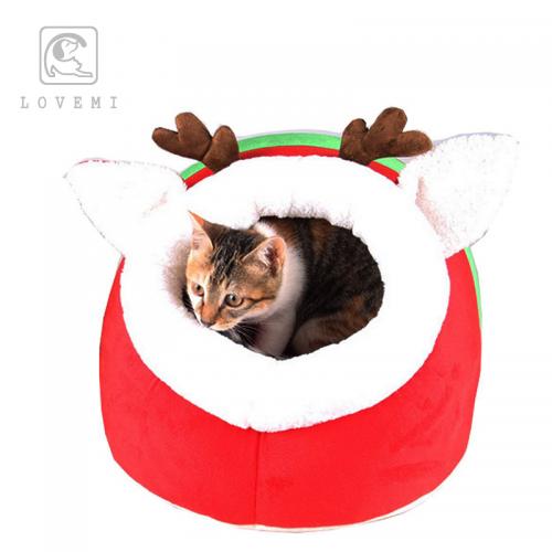 LOVEMI Cartoon Festival Christmas Deer Hideout Cave Dog Cat Pet Bed
