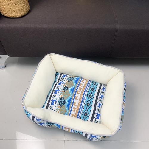 Large Rectangle Dog Bed Printed Pet Bed Warm Bohemia Pet Beds Accessories Dogs Indoor Outdoor Microfiber