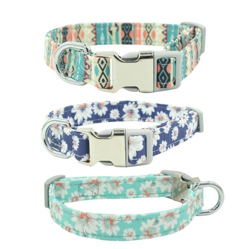 Manufacture Small Lettering Can Be Daisy Dog Collar Pet Collar Print Comfortable Soft Cat Collar