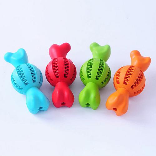 Mechel Environmental Friendly Rubber Pet Dog Dispenser Ball Toy Puppy Teeth Cleaning Brush Toy