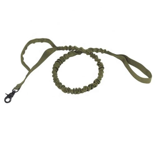 Nylon Tactical Pet Dog Leash With Elastic Bungee Training Running