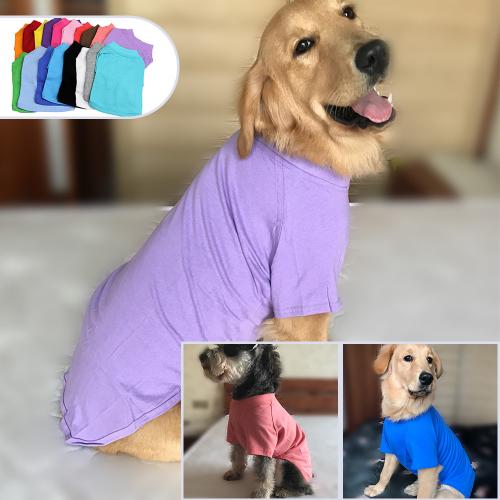 OEM Custom Logo Print Pet Clothing Summer Dog Clothes Blank Cotton Plain Dog T Shirt
