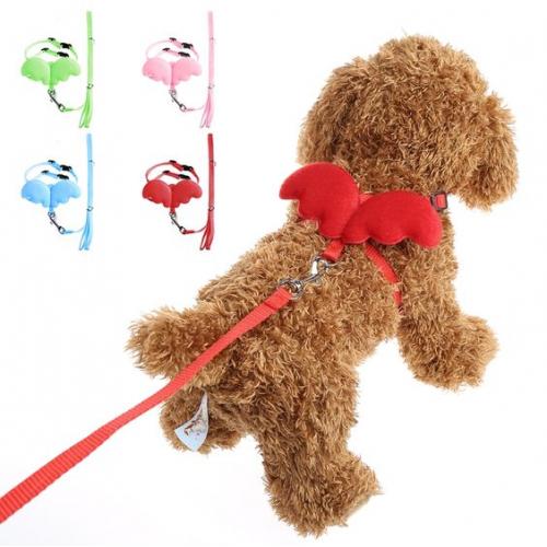 One Piece Dog Collars Straps Chic Angel Wing Rope Pets Harness Leashes Small Dogs Cats All Seasons Gear