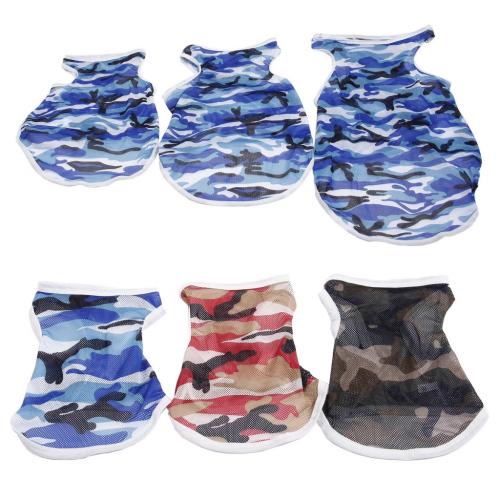 Outfits Cool Male Fancy Summer Camouflage Mesh Vest Dog Pet Clothing
