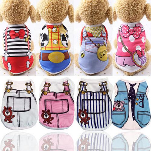 Pet Accessories Custom Apparel Spring Summer Teddy Bear Mesh Print Strap Cat Vest Pet Clothes Summer Dog