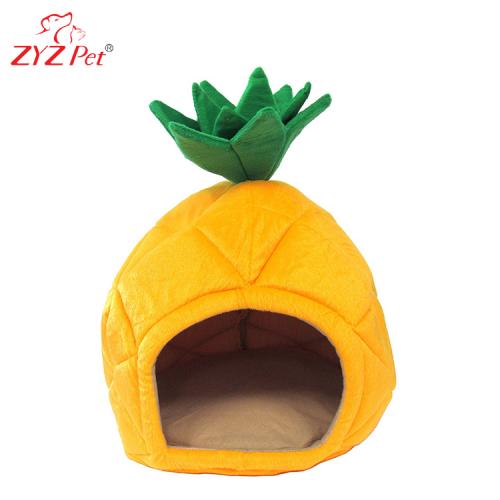 Pet House Dog Warm Cave Nest Cozy Sleeping Bed Pineapple Fruit Tart Shape Pet Bed Cat