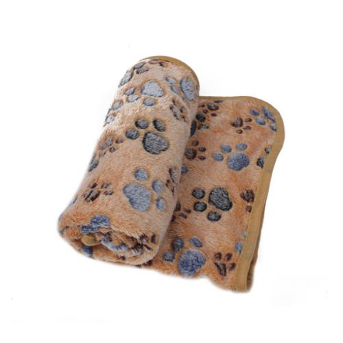 Pet Soft Touch Foot Printing Hamster Mat Cat Dogs Puppy Coral Fleece Blanket