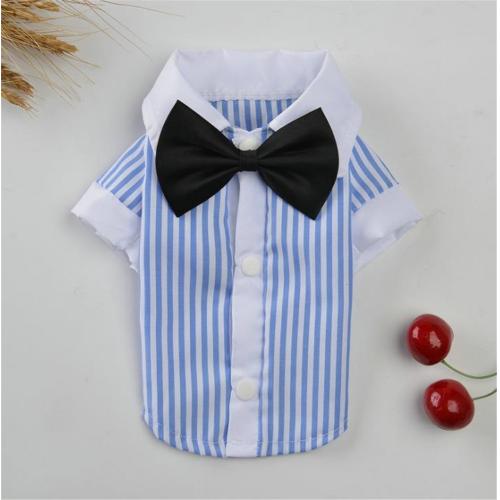 Pet Stripe Couples Wear Light Breathable Spring Summer Pet Clothes Cat Dog Clothing