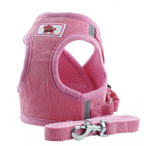 Pet Supplies Corduroy Adjustable Custom Reflective Pet Chest Straps Dog Rope Harness Leash Set