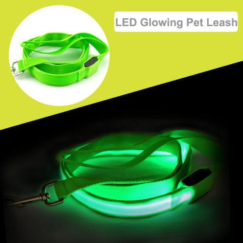 Pet Supplies Custom Print Logo Walking Night Glowing Led Flashing Dog Leash