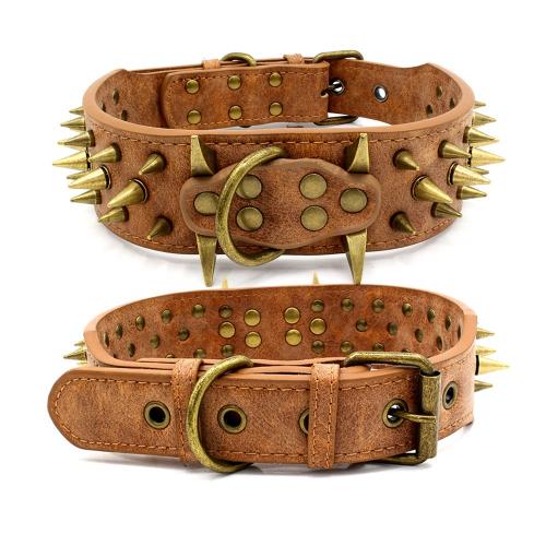 Pu Punk High End Collar Pet Pu Spike Dog Collar Metal Dog Personalised Pet Collar