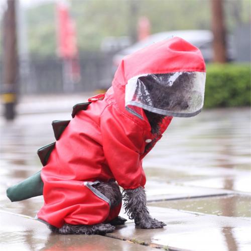 Reflective Cartoon RainCoat Summer Dog Clothes Small Dogs Nylon Puppy Waterproof Rain Coat Chihuahua Pet Clothes R1606