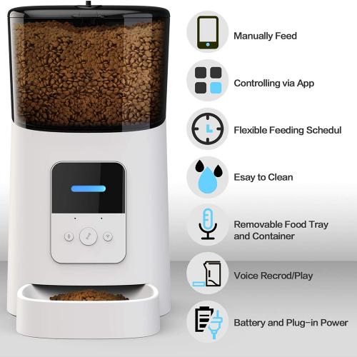 Robotcube App Control WiFi Enable Smart Pet Dog Food Dispenser Automatic Cat Pet Feeder Medium Small Pet Puppy