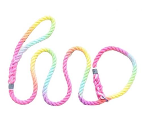 Sample Gradient Dog Rope Leash Cotton Rope Leash Custom Pet Lead