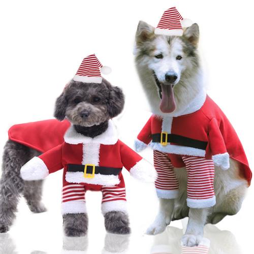 Santa Dog Costume Chihuahua Yorkshire Poodle Christmas Pet Clothes Winter Hoodie Coat Clothes Dog Pet Clothing