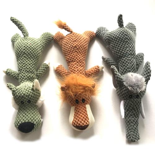 Small Animal Shapes Squeaky Plush Stuffed Durable Pet Toys Dog