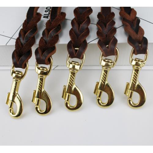 Soft Sturdy Genuine Leather Premium Pet Leash Lead Training Walking Braided Dog Leash