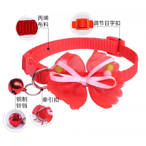 Source Manufacturers Pet Products Adjustable Bowtie Pet Dog Bell Collar