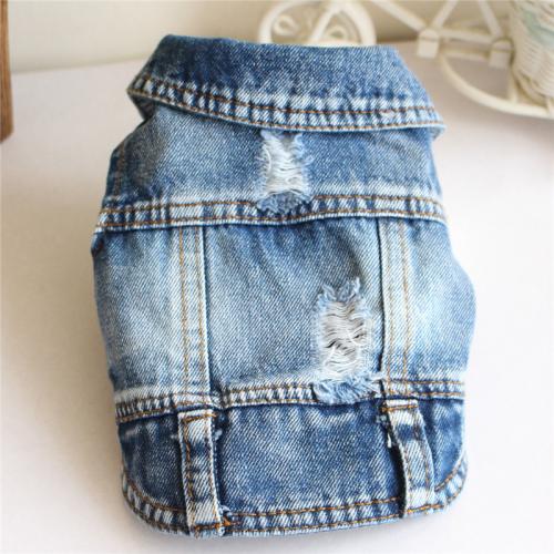 Spring Summer Super Cool Allmatch Denim Pet Clothing Dog Clothes Poodle Dog Denim Clothes Vest