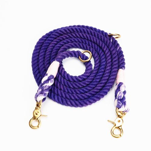 Super Custom Pet Dog Leash Gradient Color Cotton Rope Handwoven